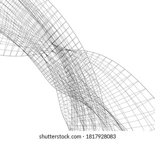 abstract futuristic architecture 3d illustration