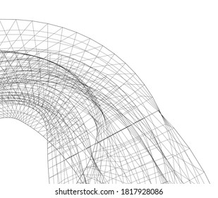 abstract futuristic architecture 3d illustration