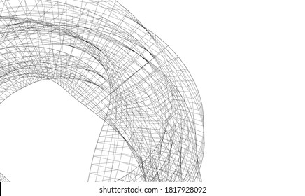 abstract futuristic architecture 3d illustration