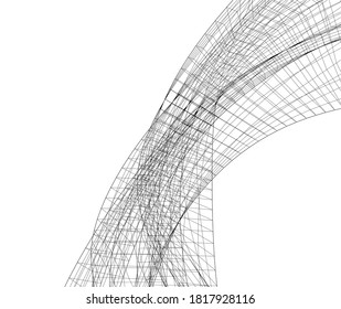 abstract futuristic architecture 3d illustration