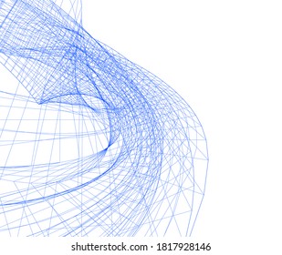 abstract futuristic architecture 3d illustration