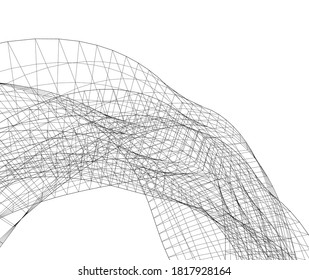abstract futuristic architecture 3d illustration