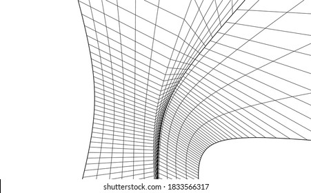 abstract futuristic architecture 3d illustration