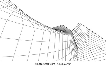 abstract futuristic architecture 3d illustration