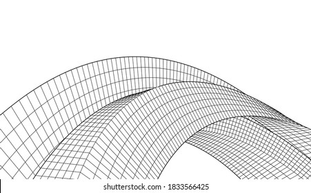 abstract futuristic architecture 3d illustration