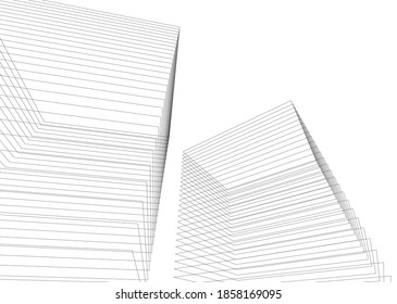 abstract futuristic architecture 3d illustration