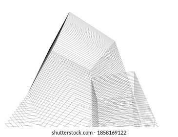 abstract futuristic architecture 3d illustration