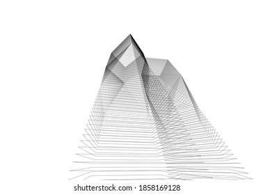 abstract futuristic architecture 3d illustration