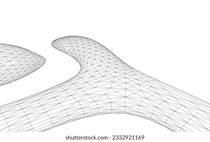 abstract futuristic architecture 3d illustration