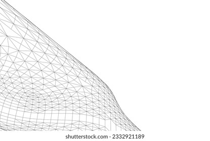 abstract futuristic architecture 3d illustration