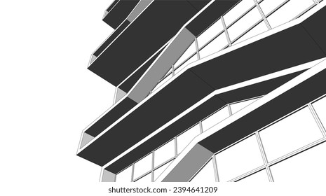 Abstract futuristic architecture 3d illustration