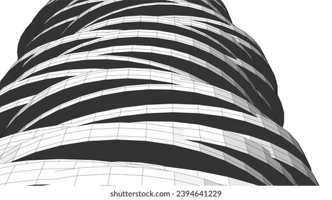 Abstract futuristic architecture 3d illustration