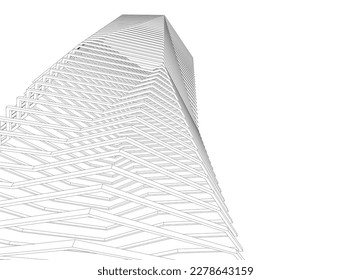 arquitectura futurista abstracta 3d renderización