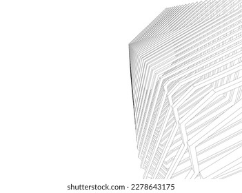 abstract futuristic architecture 3d rendering