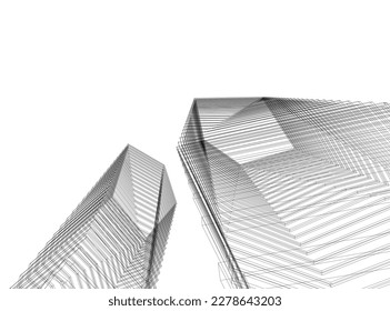 abstract futuristic architecture 3d rendering