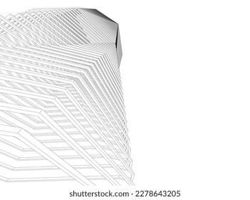 abstract futuristic architecture 3d rendering