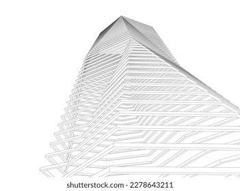 arquitectura futurista abstracta 3d renderización