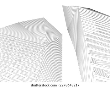 arquitectura futurista abstracta 3d renderización
