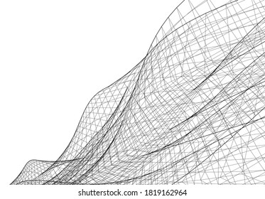 abstract futuristic architecture 3d structure