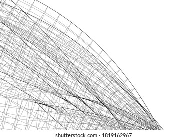 abstract futuristic architecture 3d structure