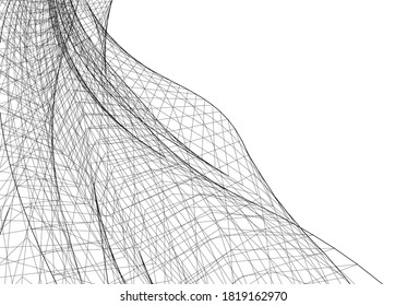 abstract futuristic architecture 3d structure