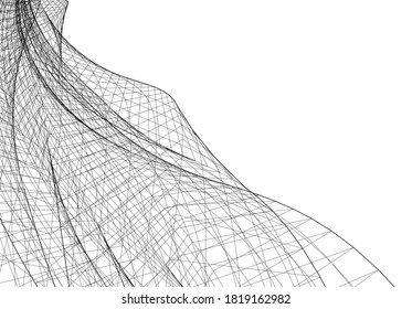 estructura 3d de arquitectura futurista abstracta