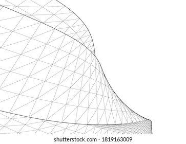 abstract futuristic architecture 3d structure