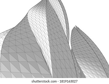 abstract futuristic architecture 3d structure