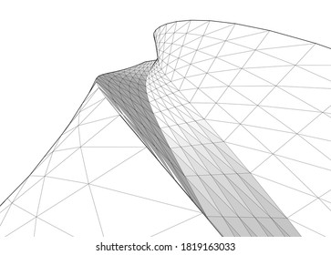 abstract futuristic architecture 3d structure
