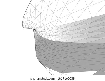 abstract futuristic architecture 3d structure