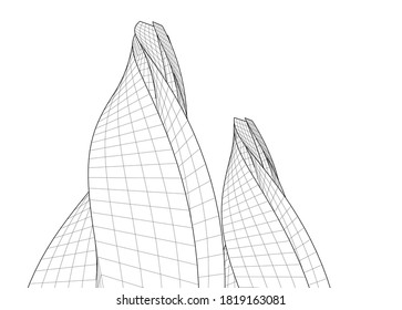 abstract futuristic architecture 3d structure
