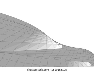 abstract futuristic architecture 3d structure