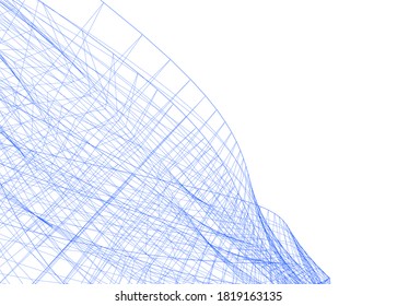 abstract futuristic architecture 3d structure