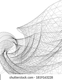 abstract futuristic architecture 3d structure