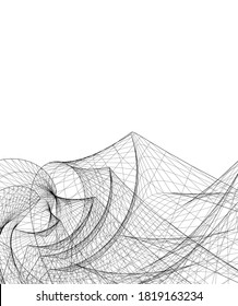 abstract futuristic architecture 3d structure