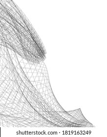abstract futuristic architecture 3d structure