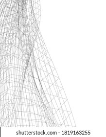 estructura 3d de arquitectura futurista abstracta