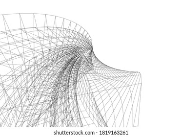 abstract futuristic architecture 3d structure