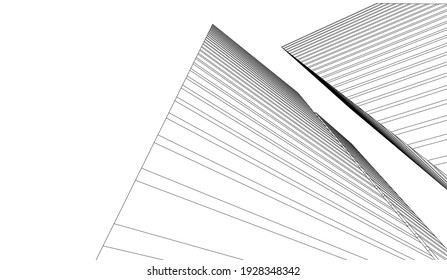 ilustración 3d abstracta de arquitectura futurista vectorial