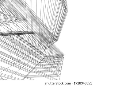 abstract futuristic architecture vector 3d illustration
