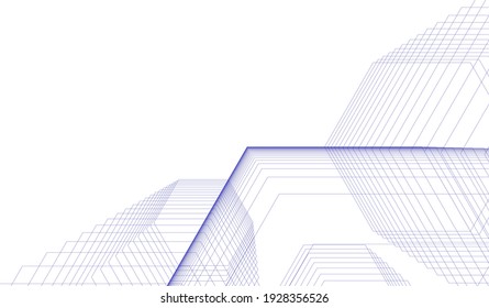 abstract futuristic architecture vector 3d illustration