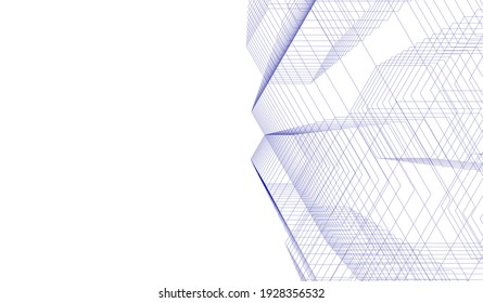 abstract futuristic architecture vector 3d illustration
