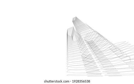 abstract futuristic architecture vector 3d illustration