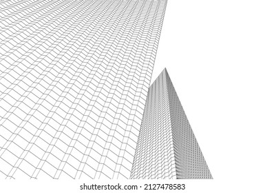 abstract futuristic architecture 
vector 3d illustration