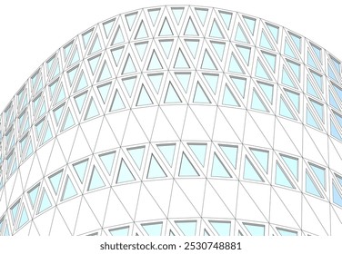Abstrakte futuristische Architektur, Vektor 3D-Illustration