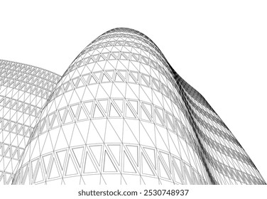 Abstractas Vector de arquitectura futurista Ilustración 3D