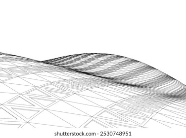 Abstractas Vector de arquitectura futurista Ilustración 3D