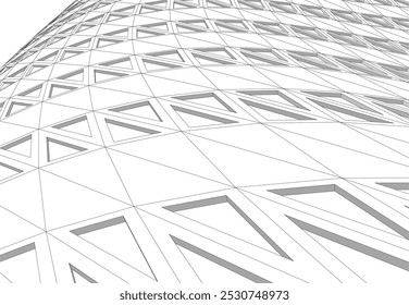 Abstract futuristic architecture vector 3d illustration