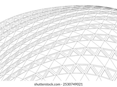 Ilustração 3d abstrata do vetor da arquitetura futurista