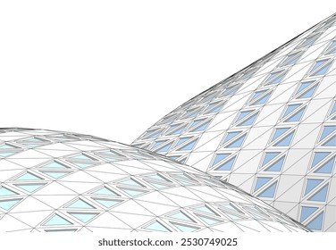 Ilustração 3d abstrata do vetor da arquitetura futurista